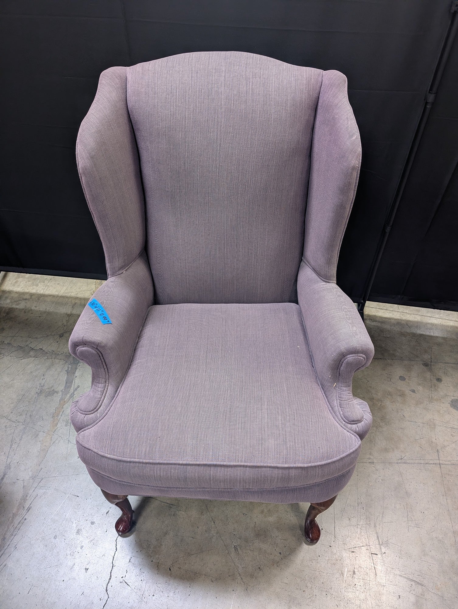 Upholstered Wingback Armchair with Cabriole Legs
