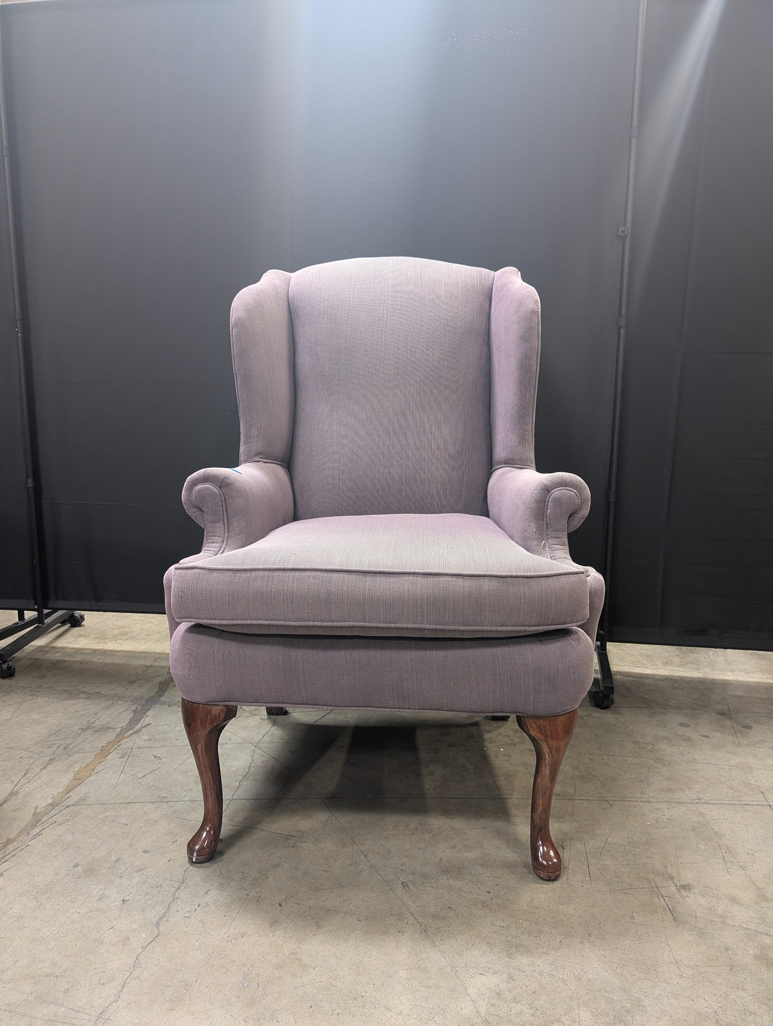 Upholstered Wingback Armchair with Cabriole Legs