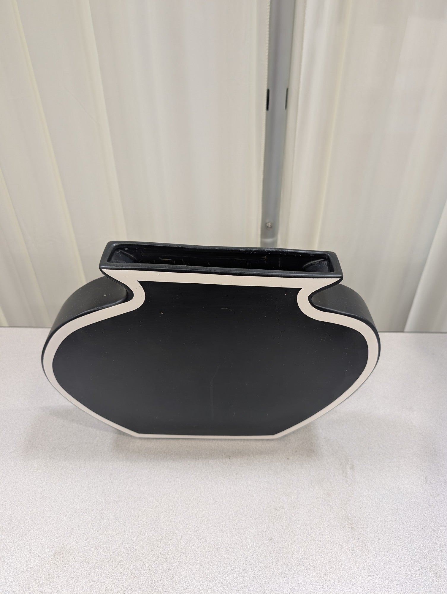 Black and White Geometric Ceramic Vase