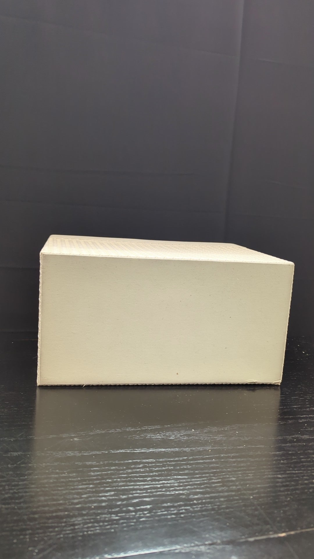 Cream Woven Texture Storage Box with Cut-Out Handles