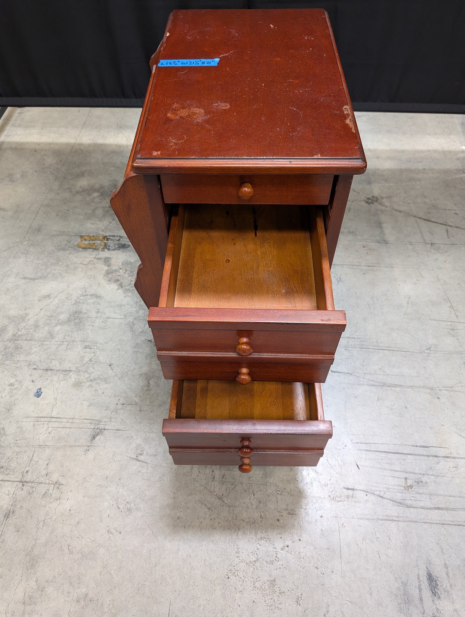 Wooden Bedside Cabinet with Five Drawers and Magazine Rack