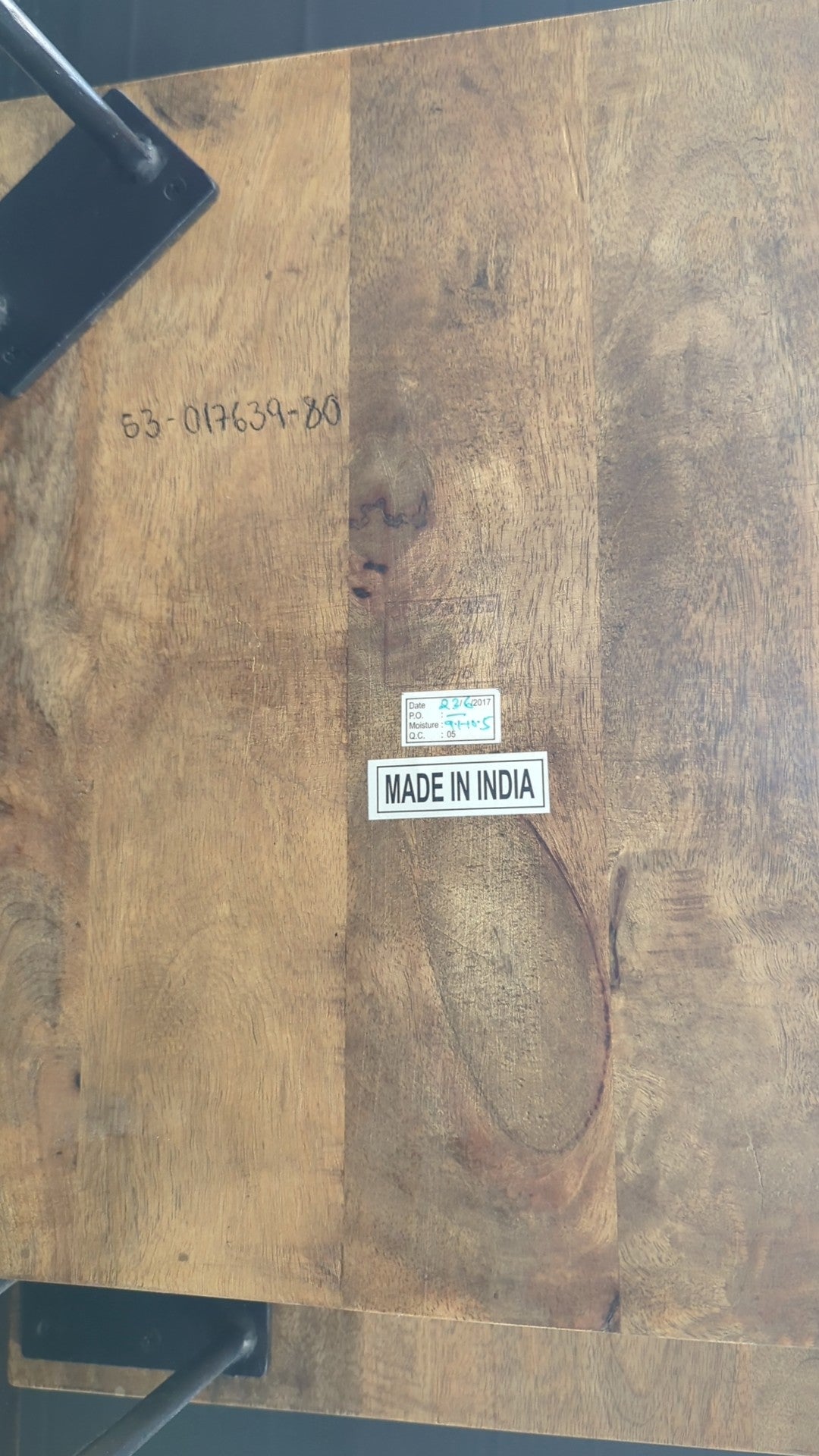 Rustic Wood End Table with Black Hairpin Legs