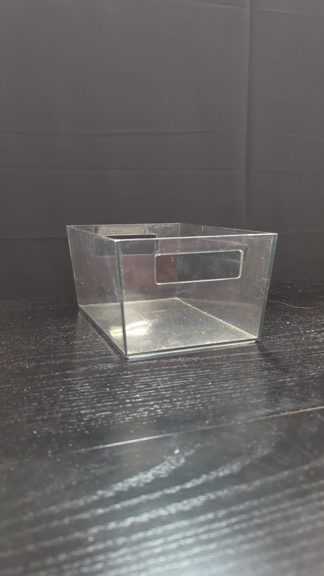 Clear Rectangular Plastic Storage Bin with Handles