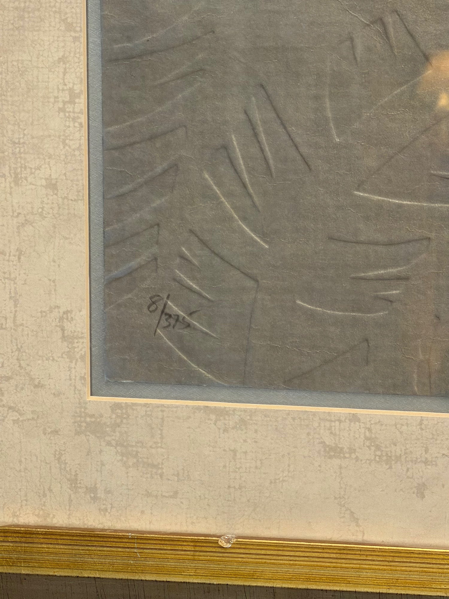Abstract Textured Wall Art Print in Gold Frame