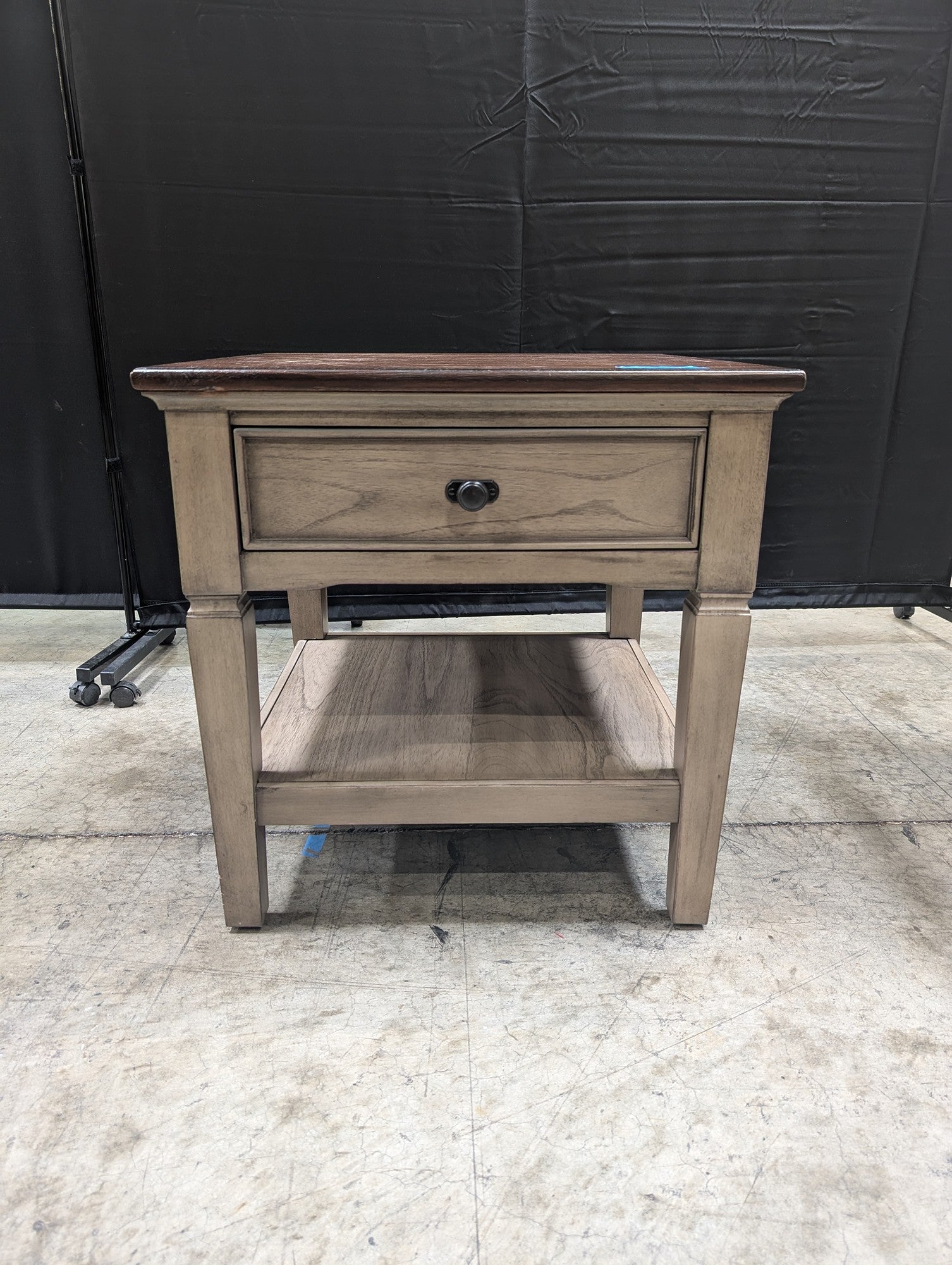 Two-Tone Wood Nightstand with Single Drawer