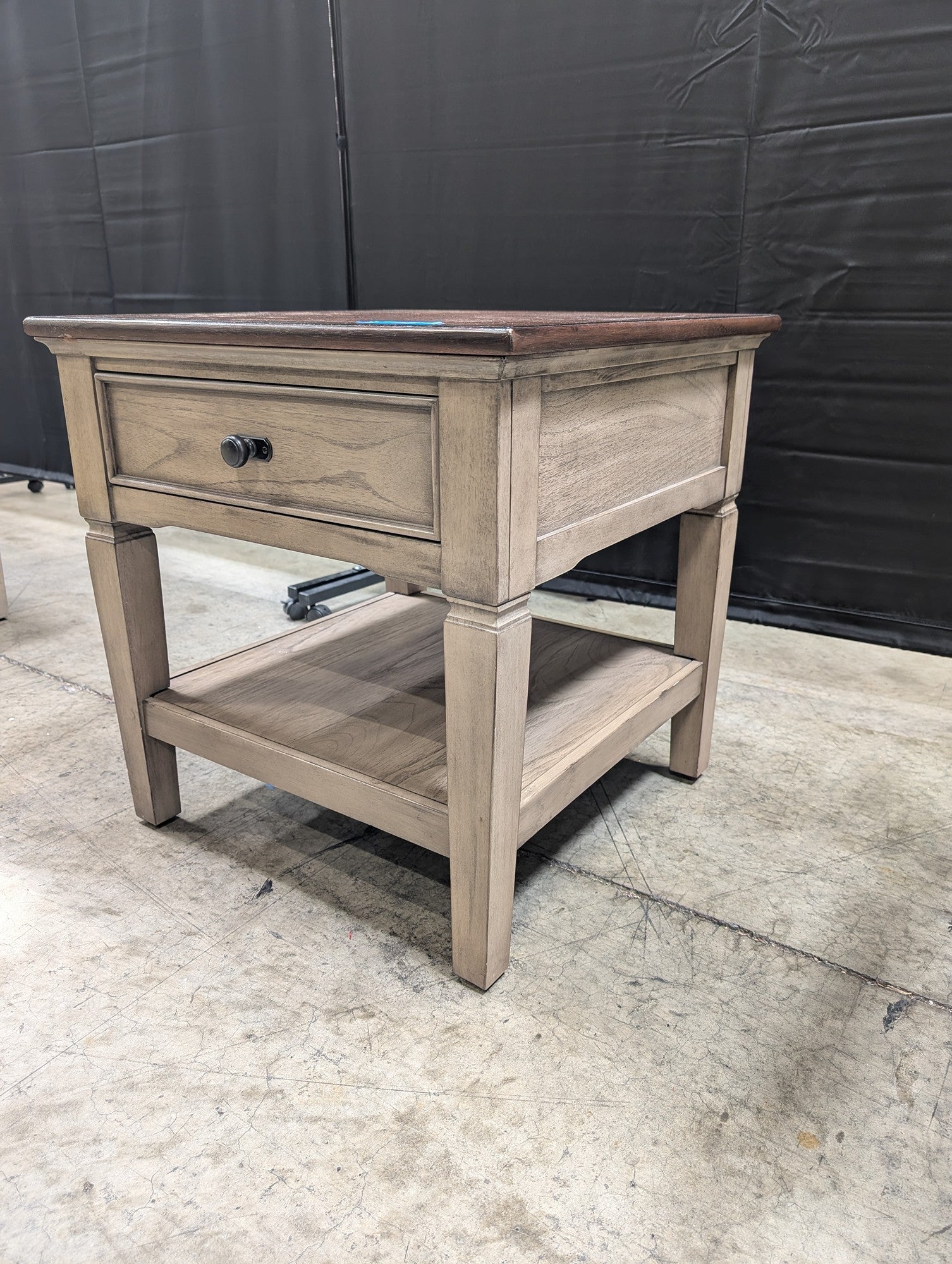 Two-Tone Wood Nightstand with Single Drawer