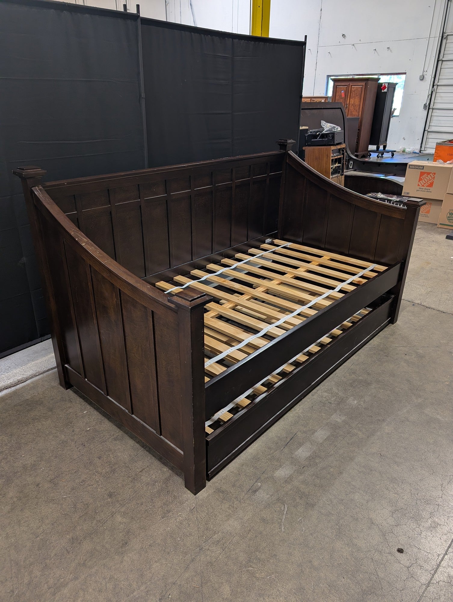 Crate & Barrel Dark Wood Daybed with Trundle