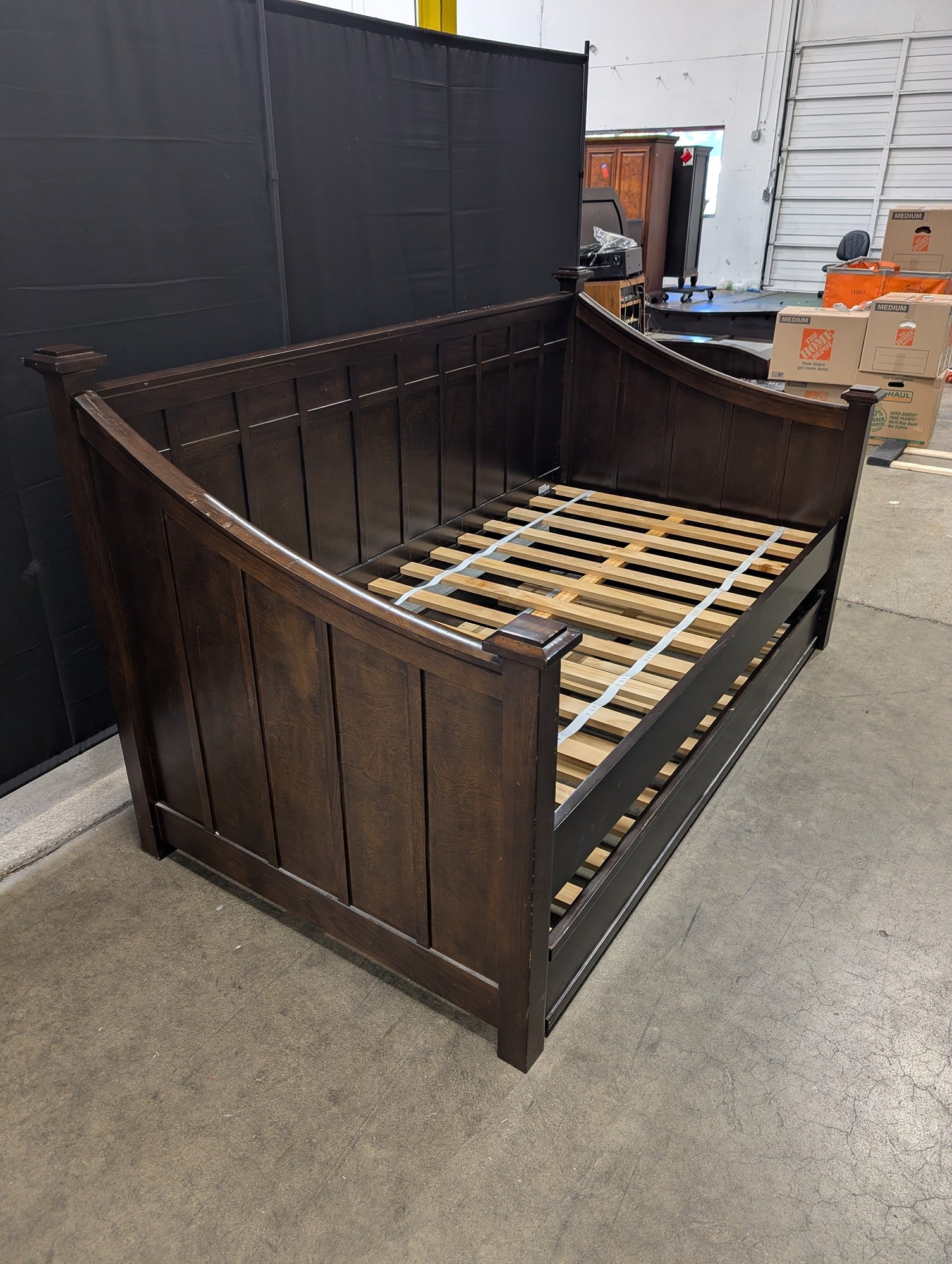 Crate & Barrel Dark Wood Daybed with Trundle