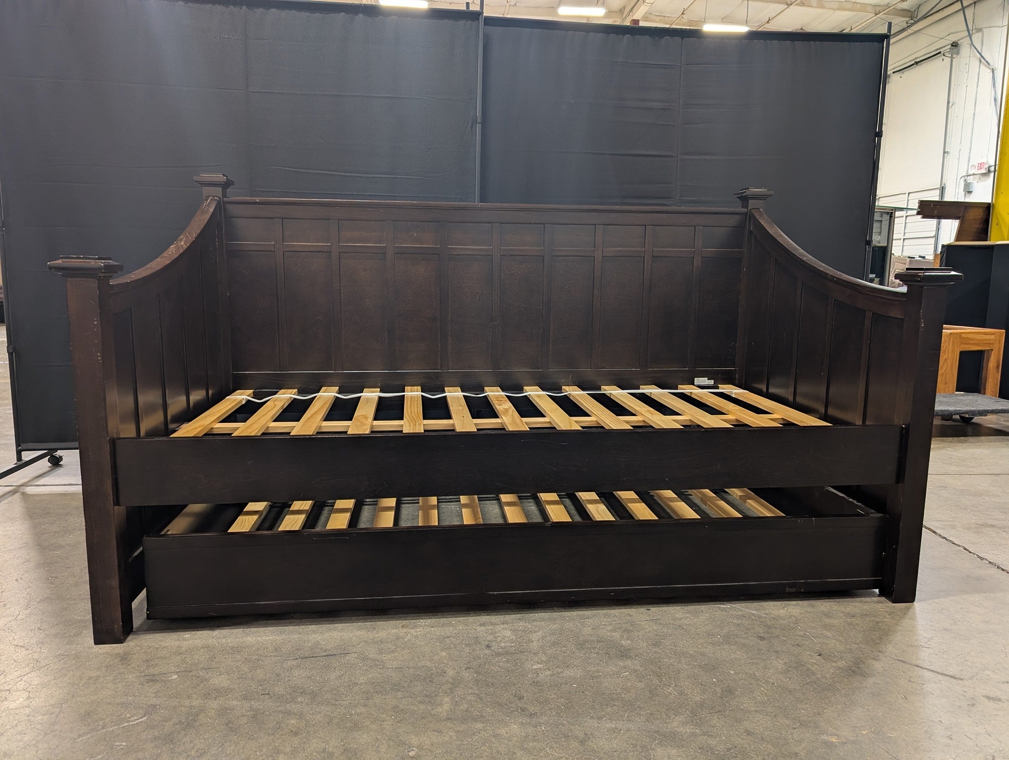 Crate & Barrel Dark Wood Daybed with Trundle