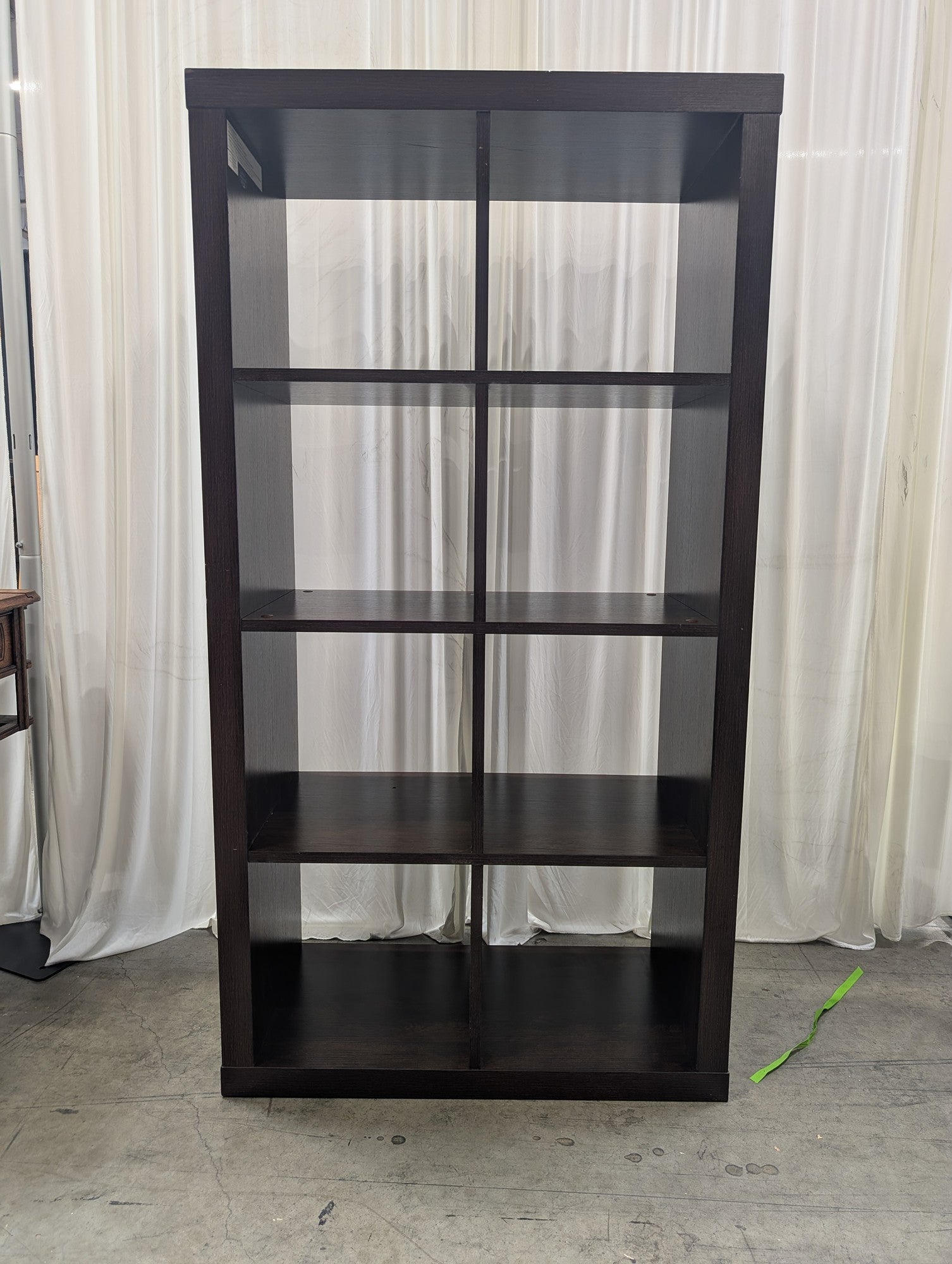 Bayside Furnishings Dark Brown Bookcase with Eight Cubbies