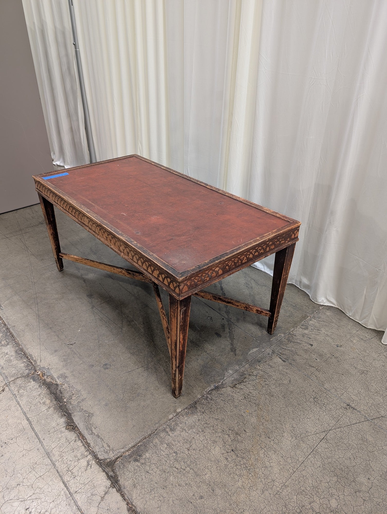 Rectangular Wood Coffee Table with Red Top