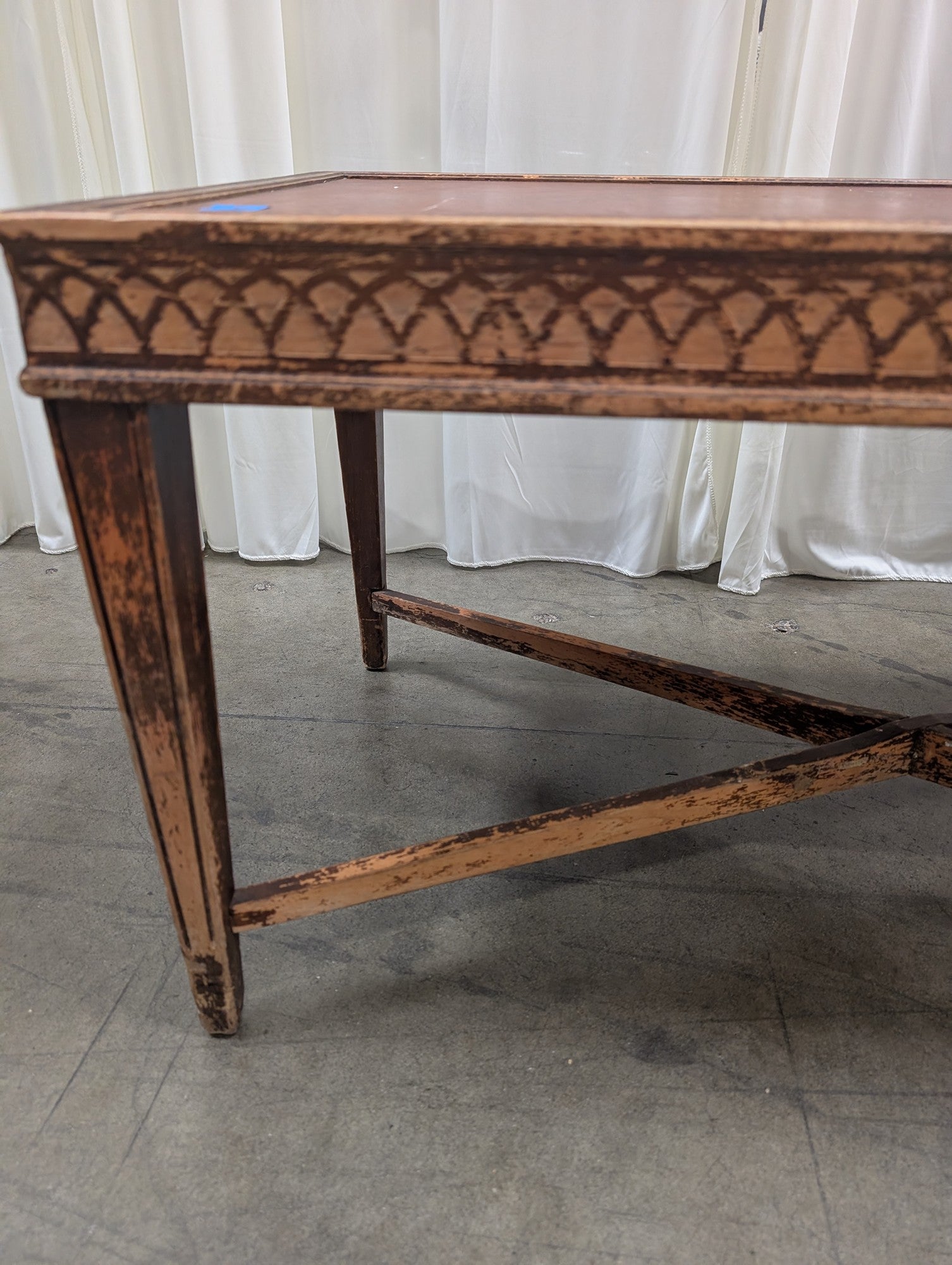Rectangular Wood Coffee Table with Red Top