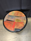 Abstract Art Round Pedestal Side Table