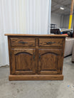 Rustic Hardwood Storage Credenza with Drawers and Cabinet Doors