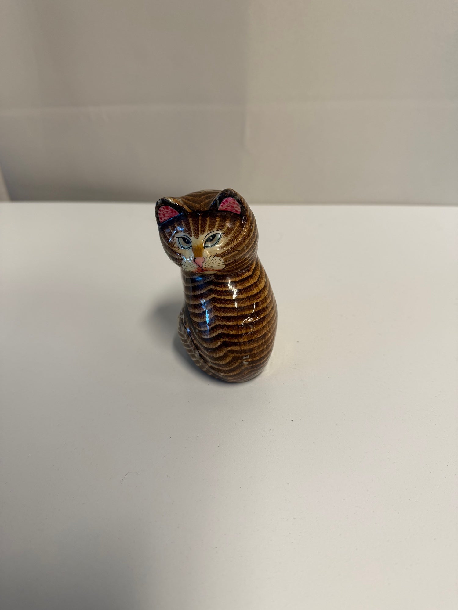 Charming Striped Tabby Cat Figurine