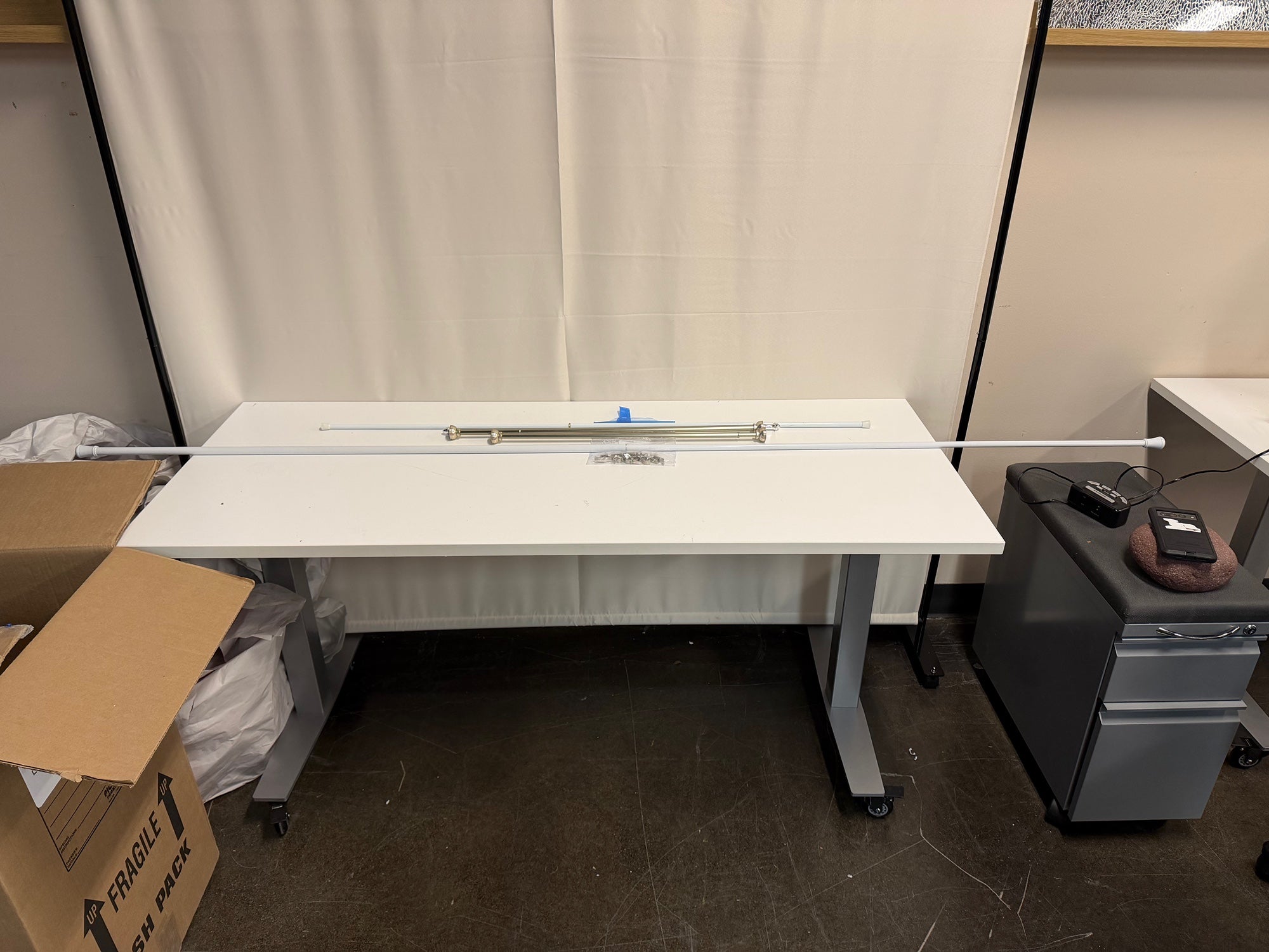 Set of Assorted Adjustable Curtain and Drape Rods with Hardware