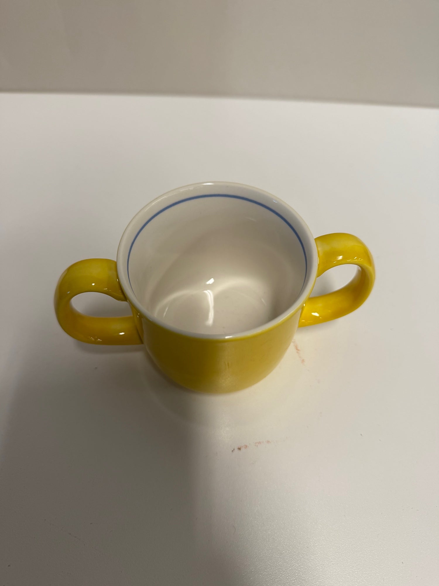 Mikasa Teddy CC004 Yellow Porcelain Two-Handled Mug