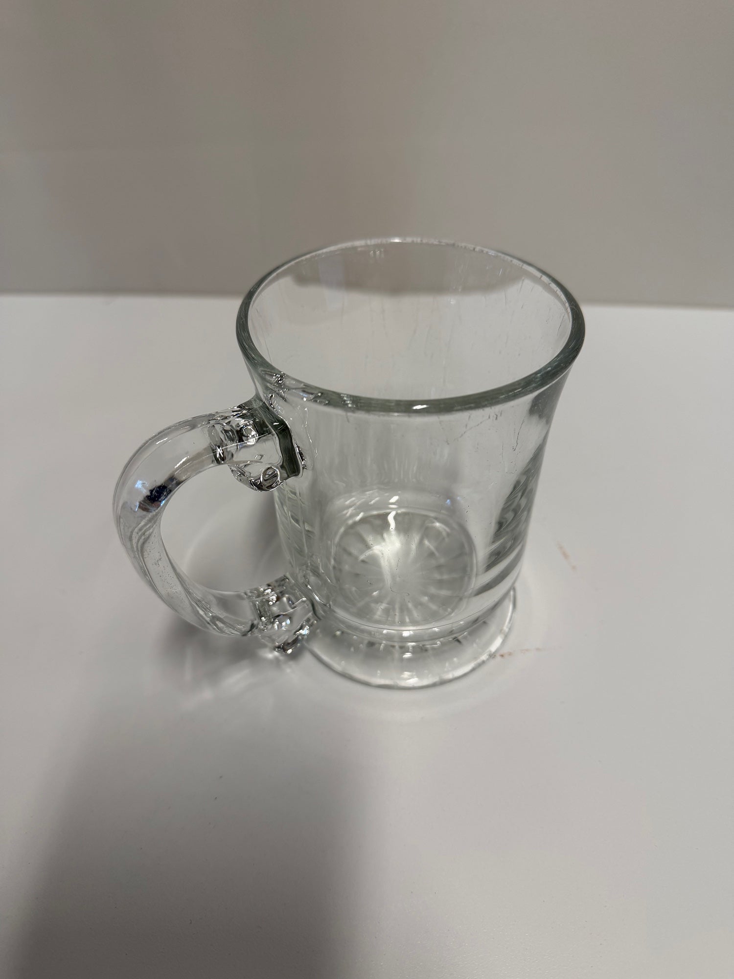 Classic Clear Glass Footed Mug