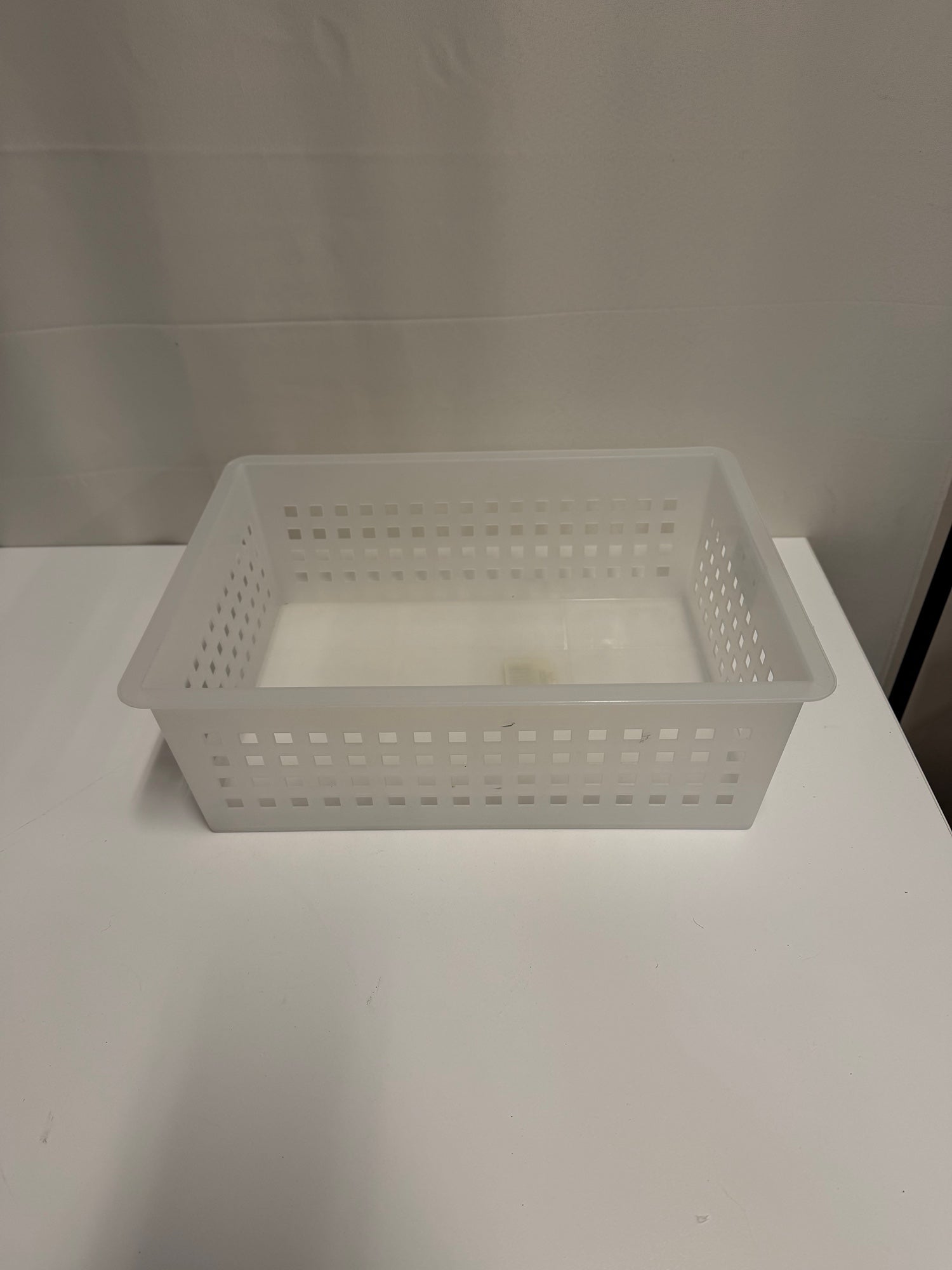 EURO TOTE Translucent White Perforated Plastic Storage Bin