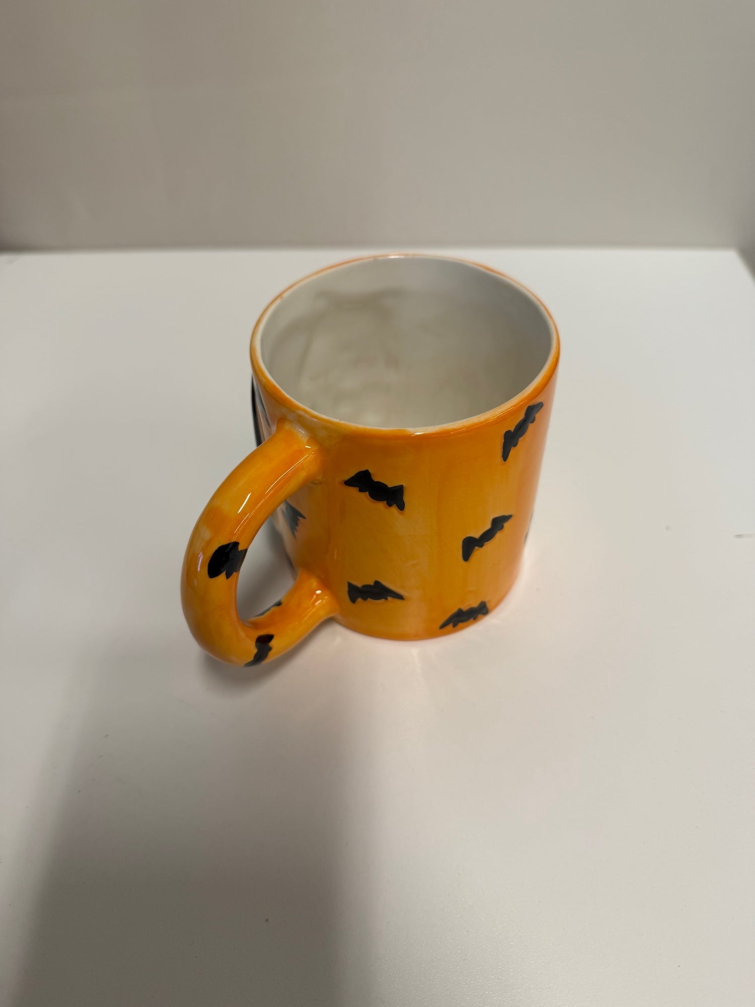 Spooky Black Cat & Bat Ceramic Halloween Mug