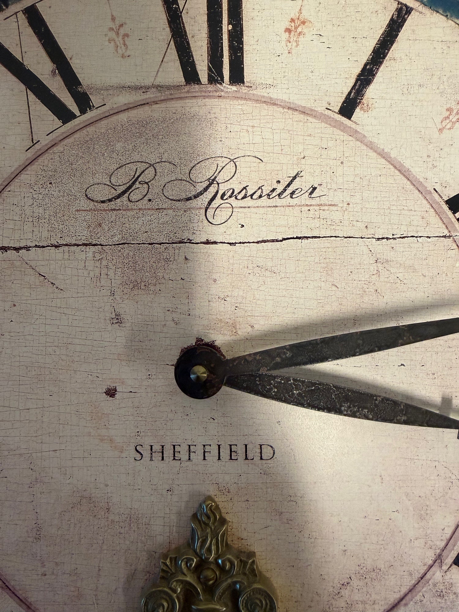 Vintage-style B. Rossiter Regency 18" Round Wall Clock with Roman Numerals