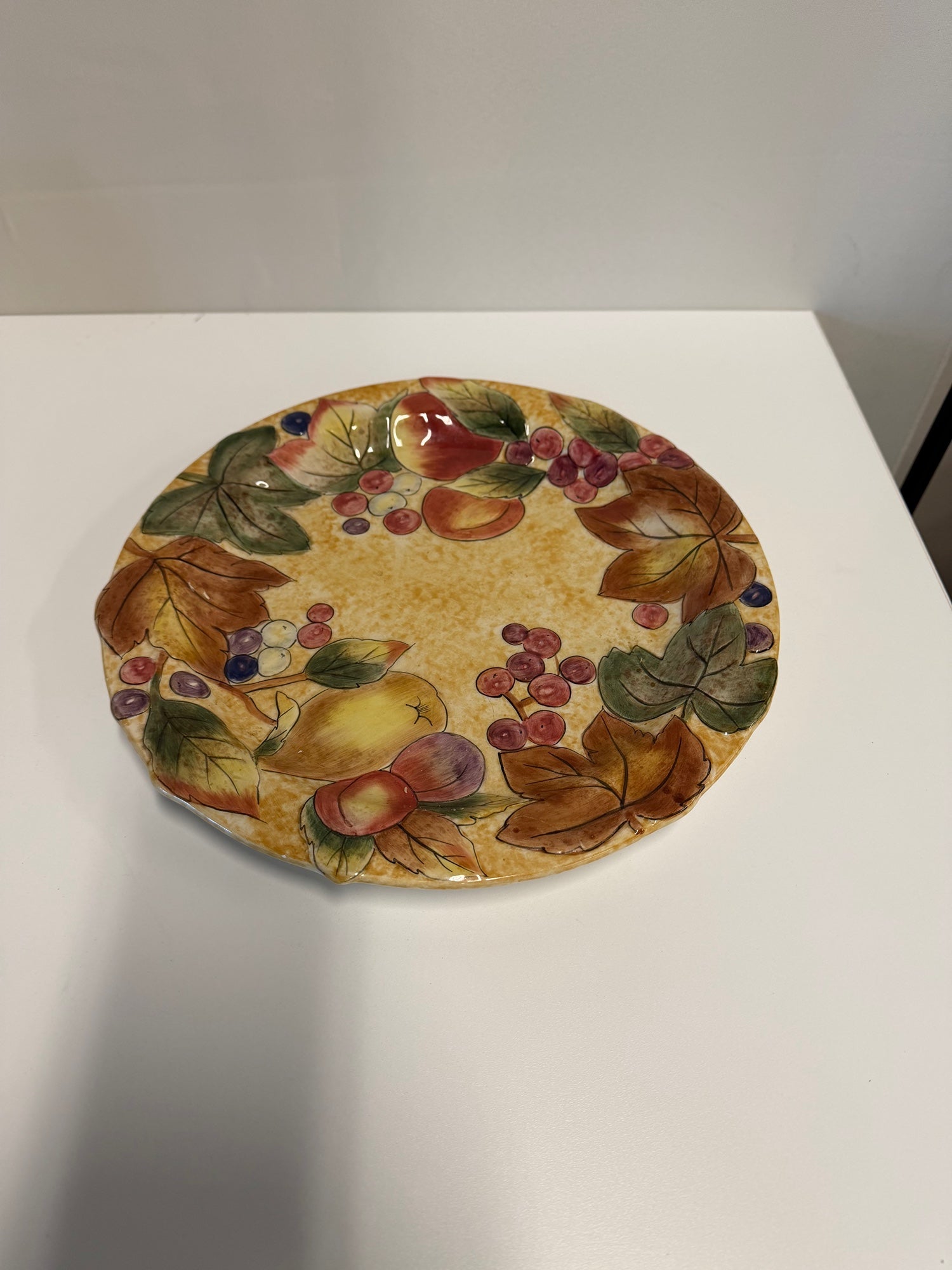 Fitz and Floyd Tuscan Villa Autumnal Fruit & Leaf Decorative Plate