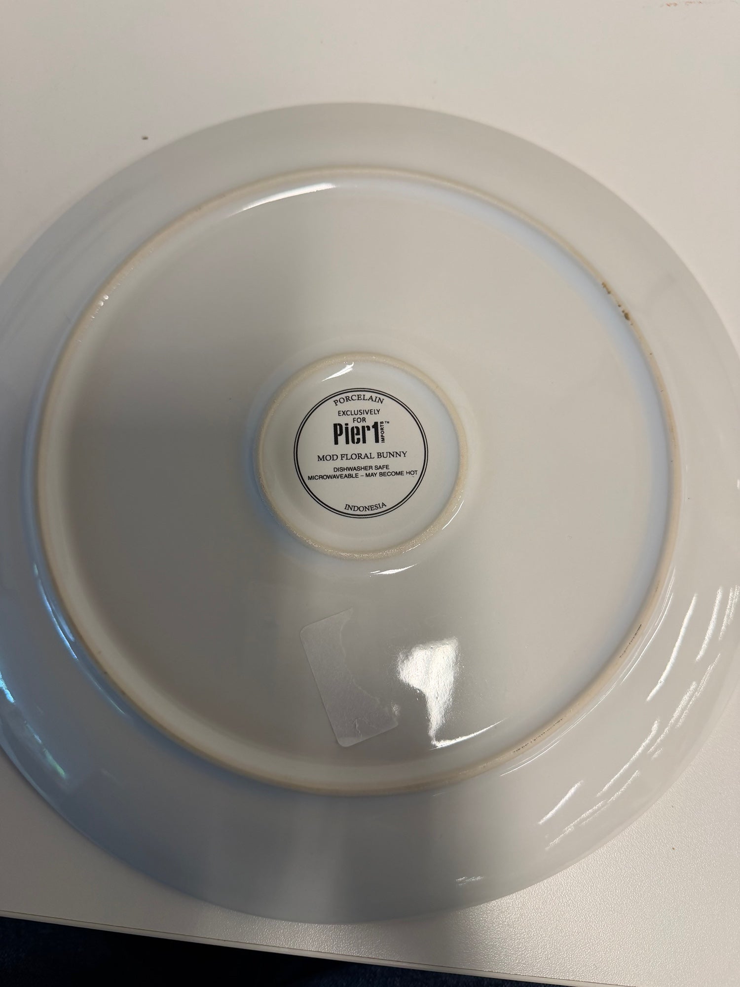 Pier 1 Mod Floral Bunny Vibrant Porcelain Plate