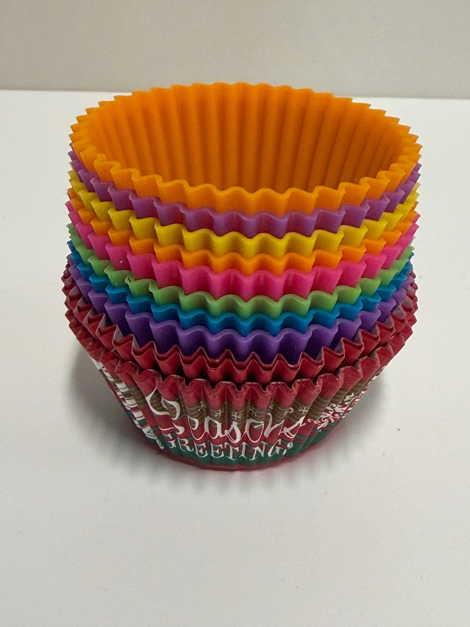 Colorful Reusable Silicone Baking Cups and Festive Paper Liners Set