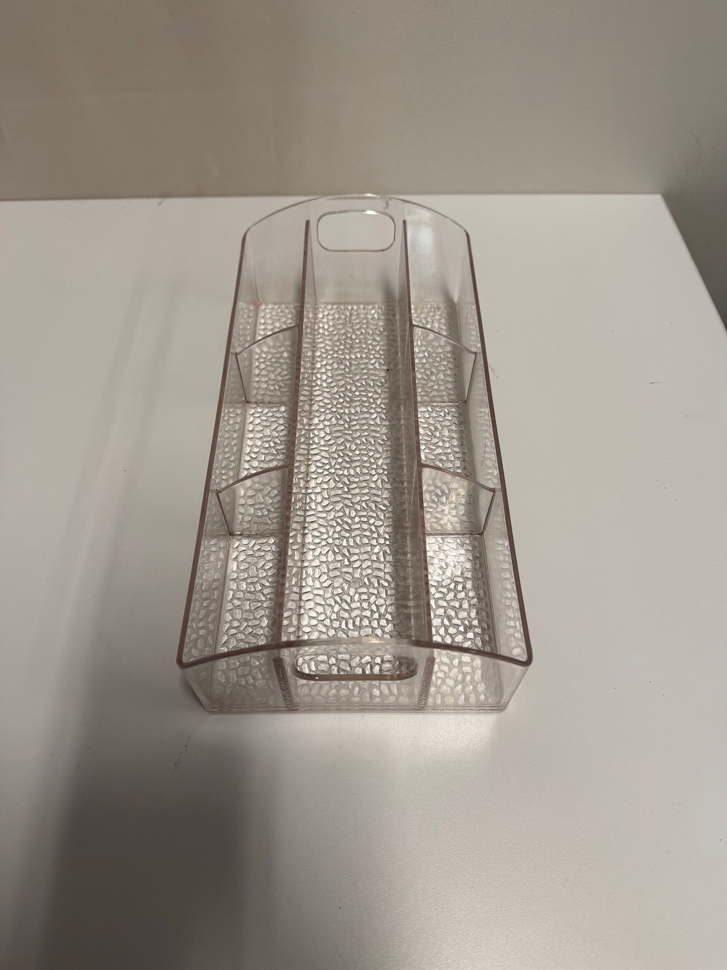 Clear Plastic Multi-Compartment Vanity Organizer Tray