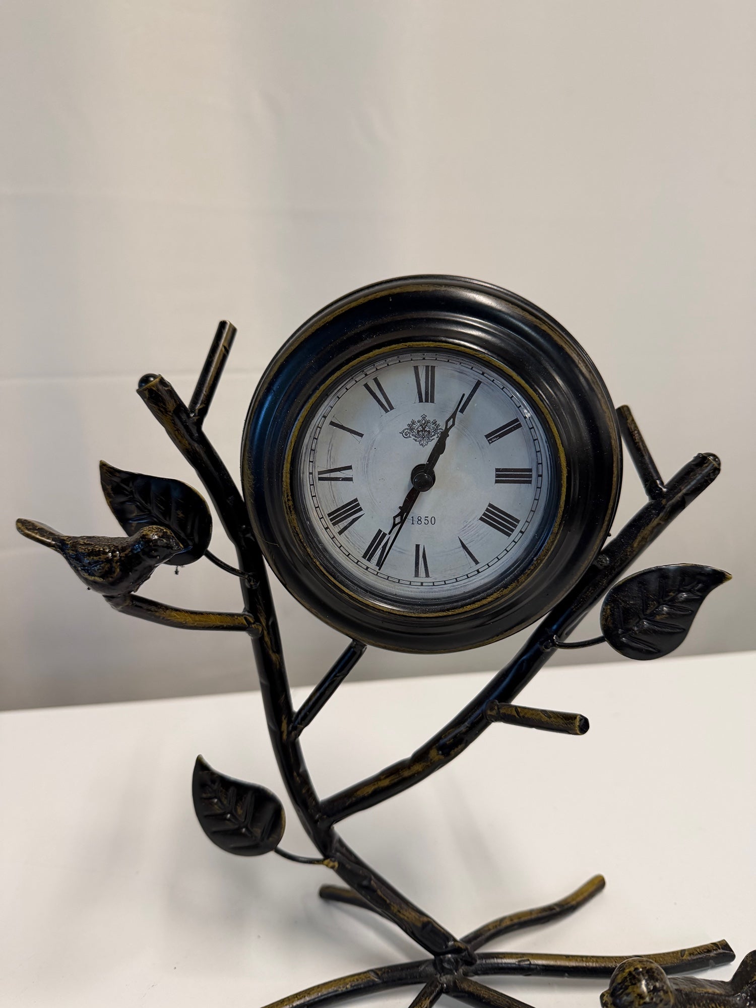 Rustic Branch and Bird Motif Table Clock
