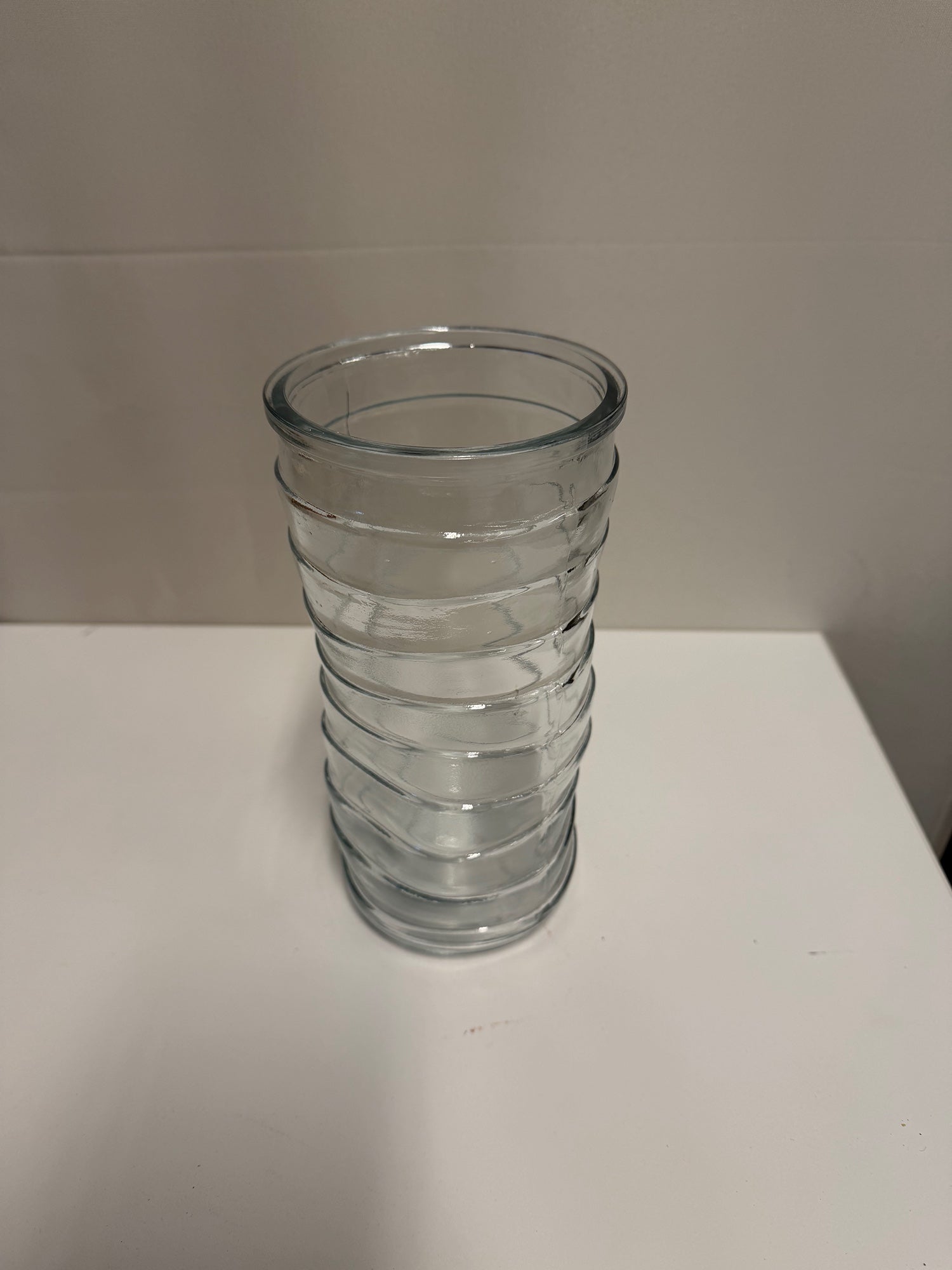 Vintage Hoosier Bent Glass Vase, 8.5 inches Tall