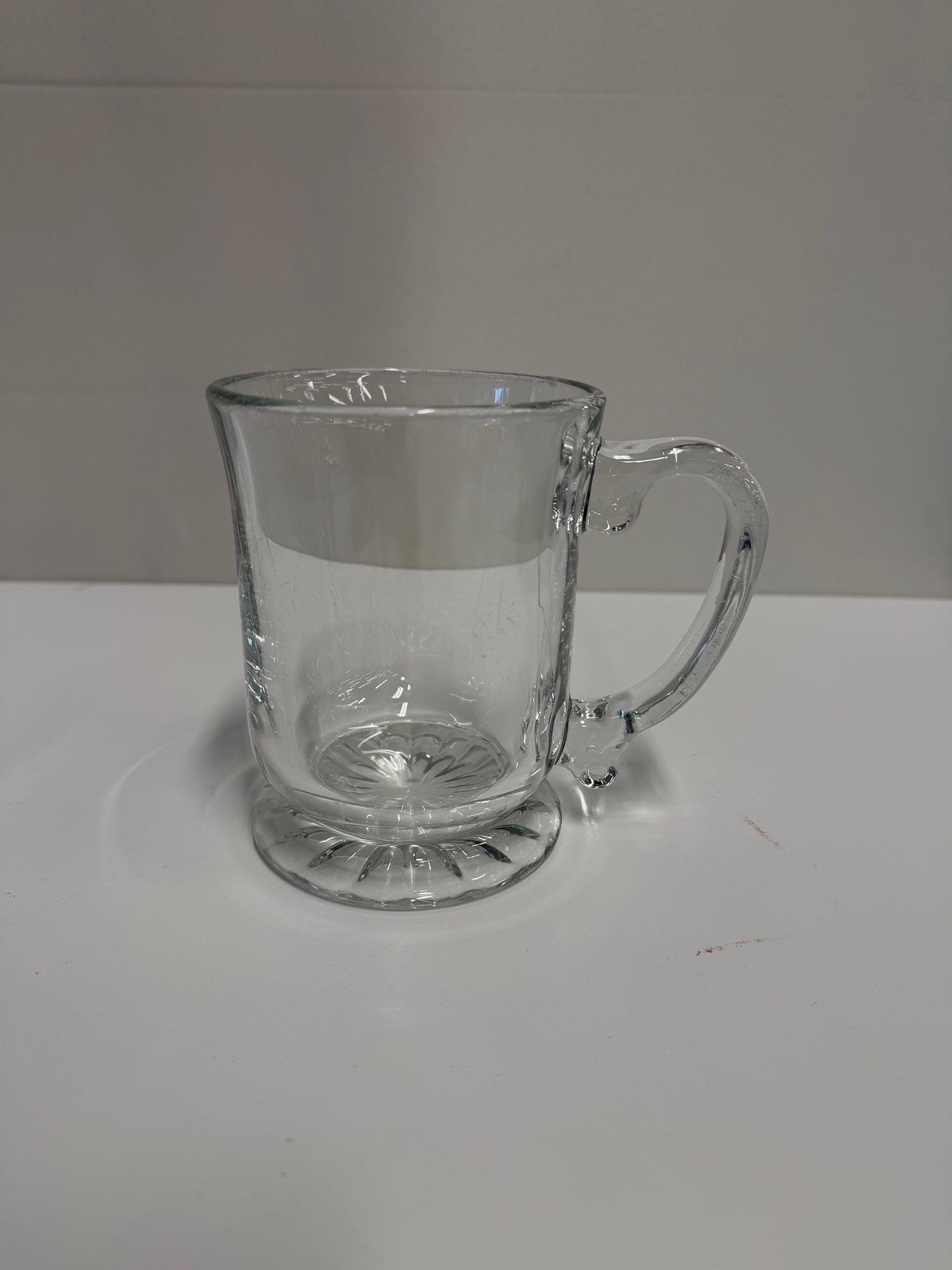 Classic Clear Glass Footed Mug