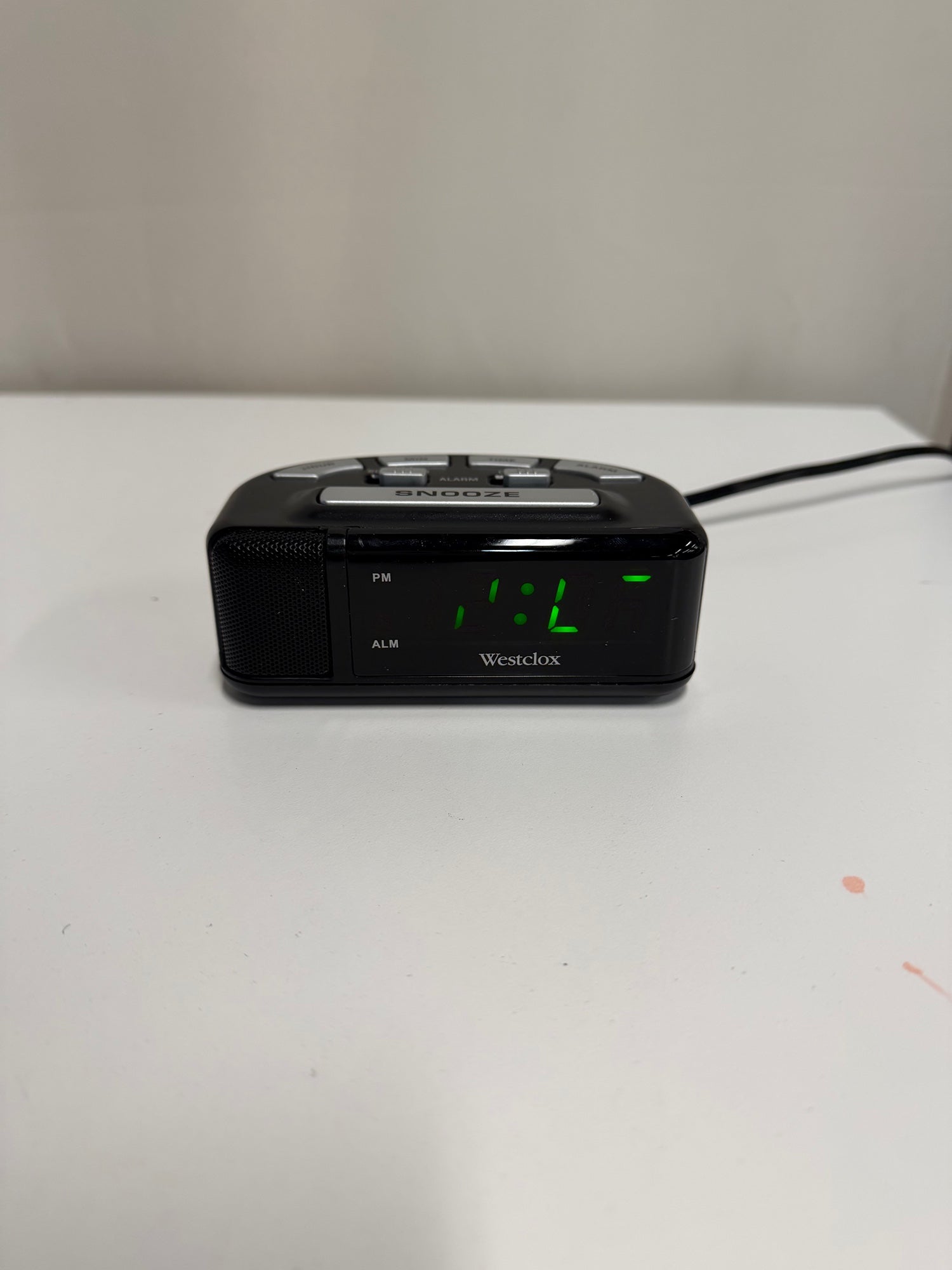 Westclox Compact Digital Alarm Clock with Green LED Display