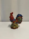 Vibrant Multi-Colored Ceramic Rooster Figurine Farmhouse Decor