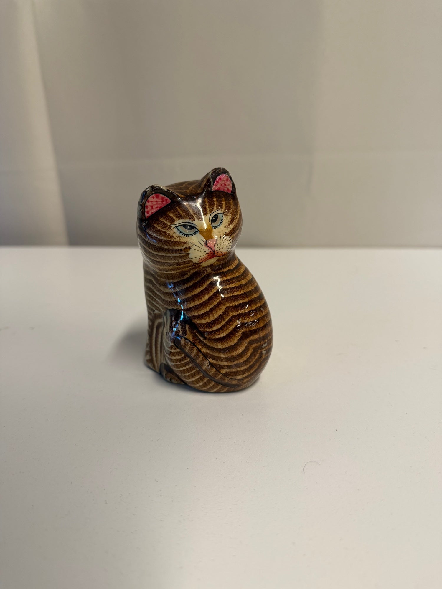 Charming Striped Tabby Cat Figurine