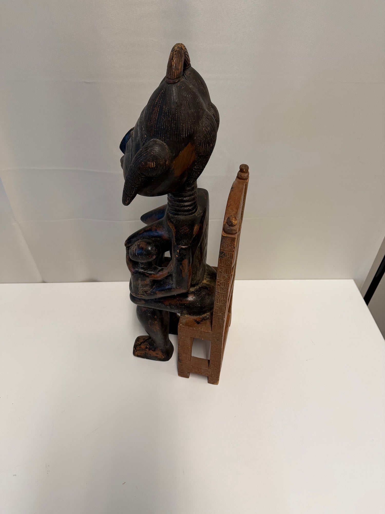 Hand-Carved Maternity African Art Kulango Fine Wood Sculpture
