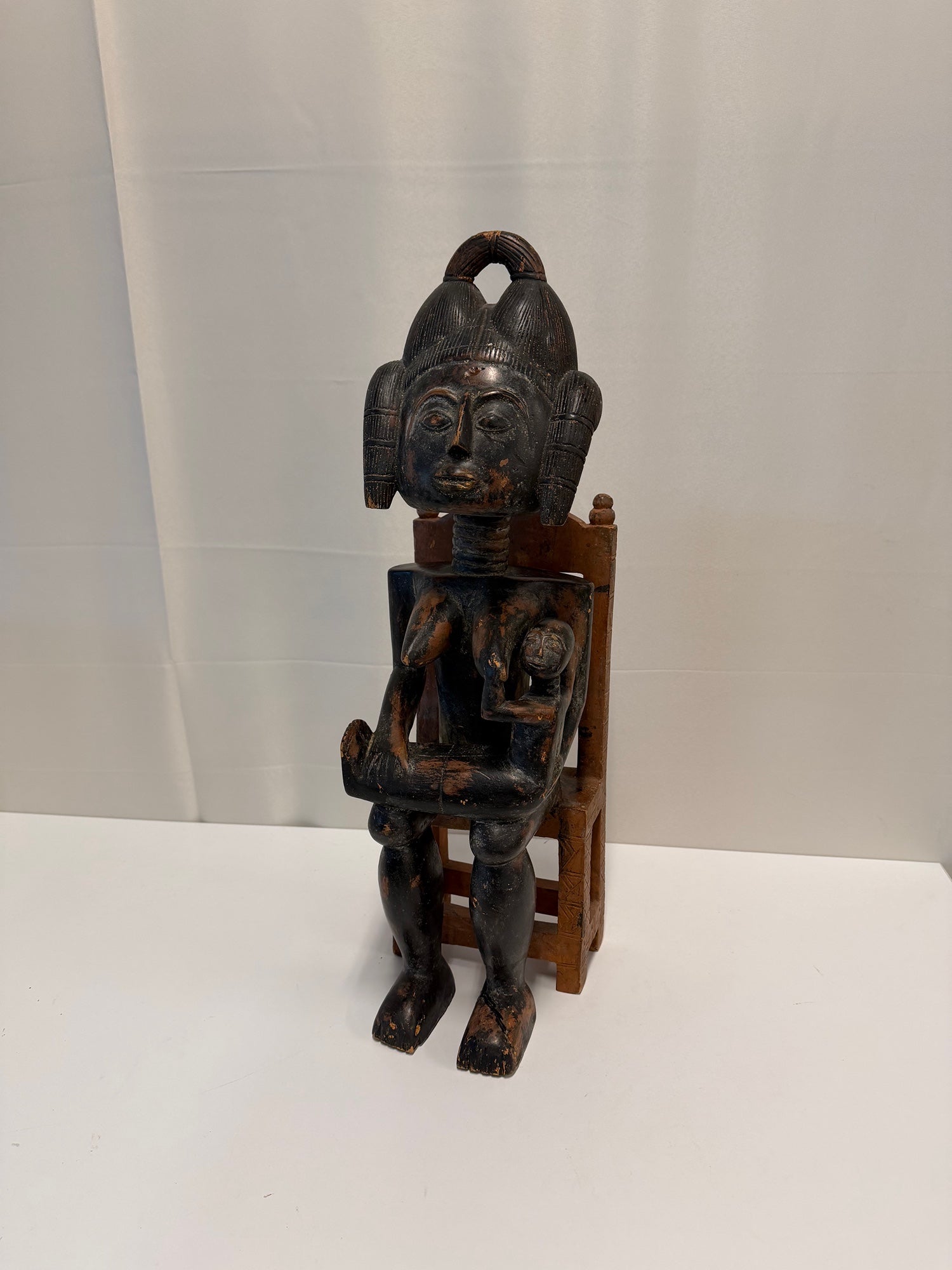 Hand-Carved Maternity African Art Kulango Fine Wood Sculpture