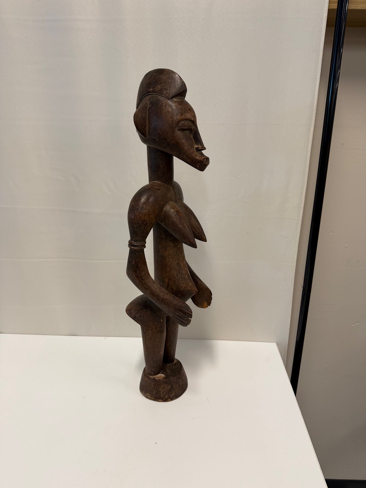 Hand Carved Senufo Standing Tribal Female Wood Statue