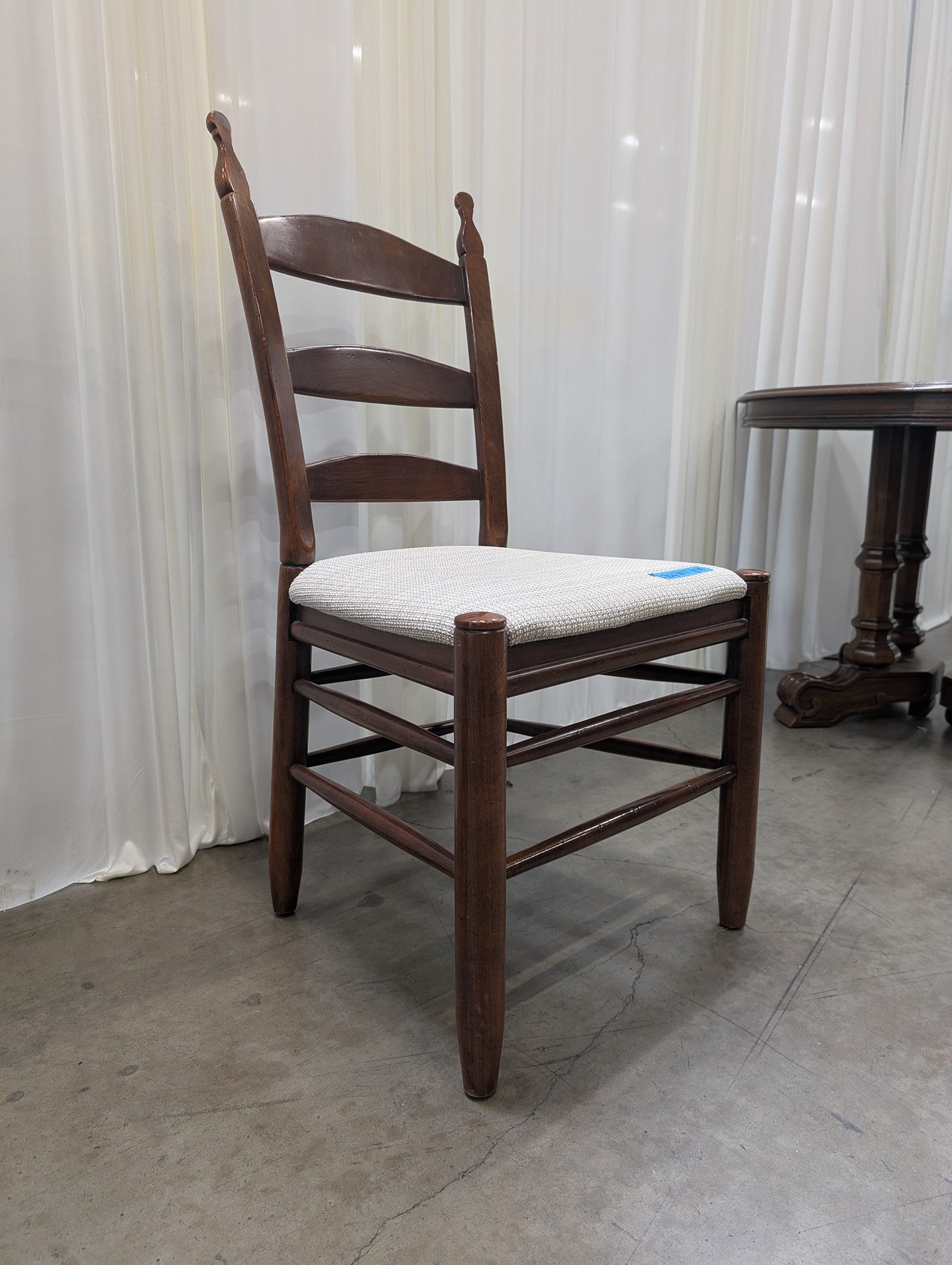 Traditional Ladderback Dining Chair in Dark Wood