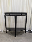 Dark Espresso Demilune Console Table with Lower Shelf