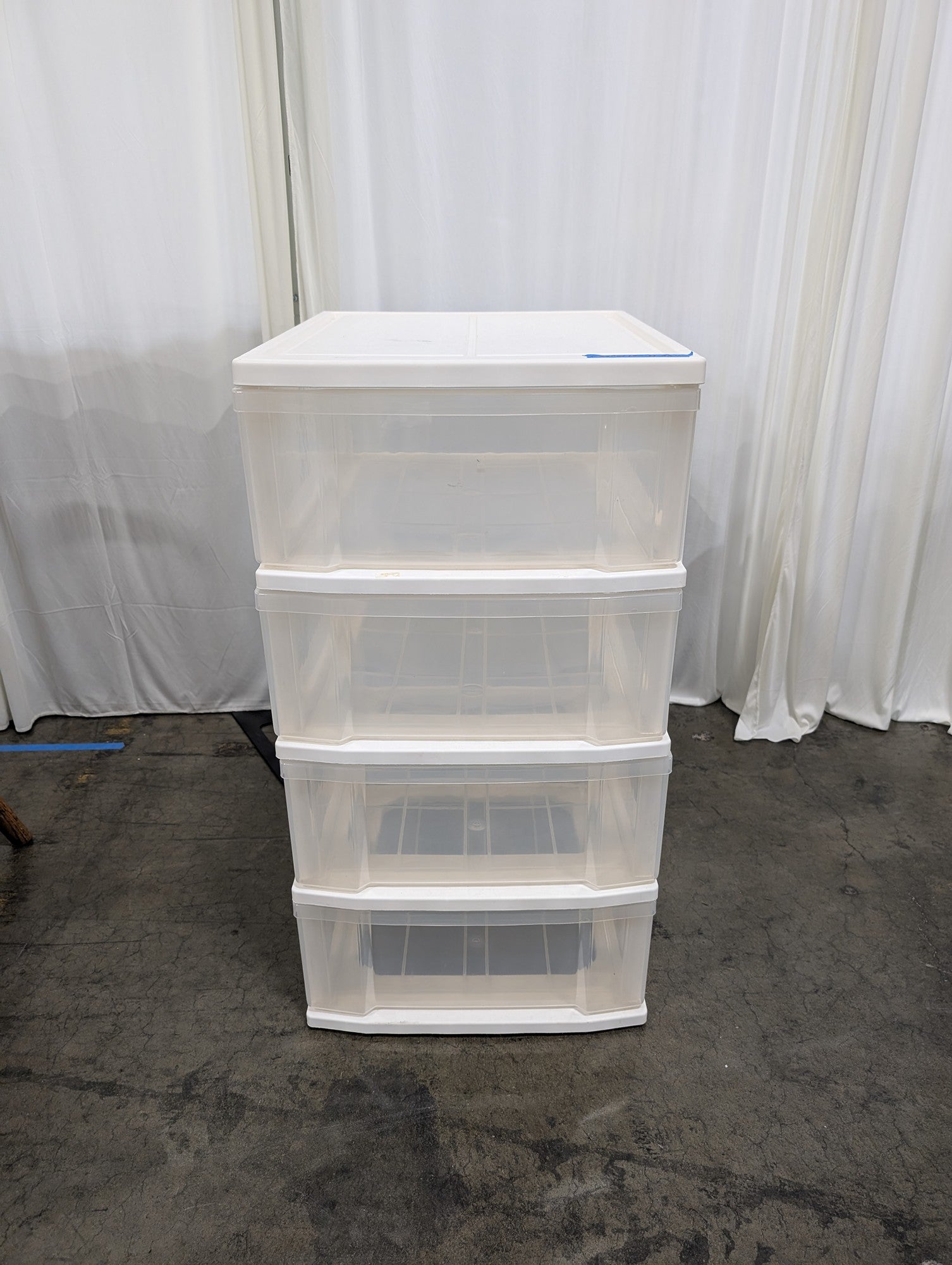Translucent Four-Drawer Plastic Storage Unit