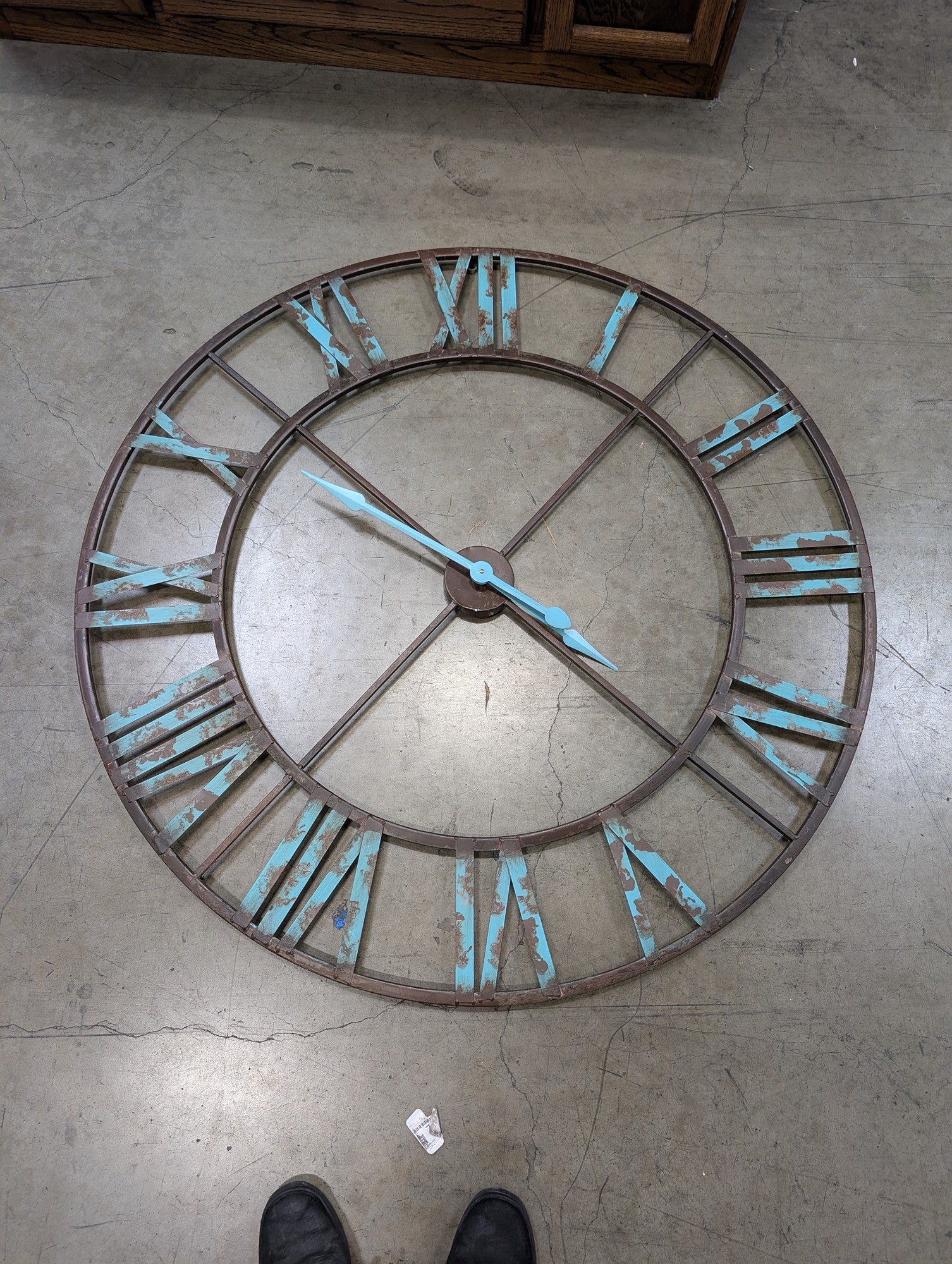 WORLD MARKET Large Round Metal Wall Clock with Roman Numerals