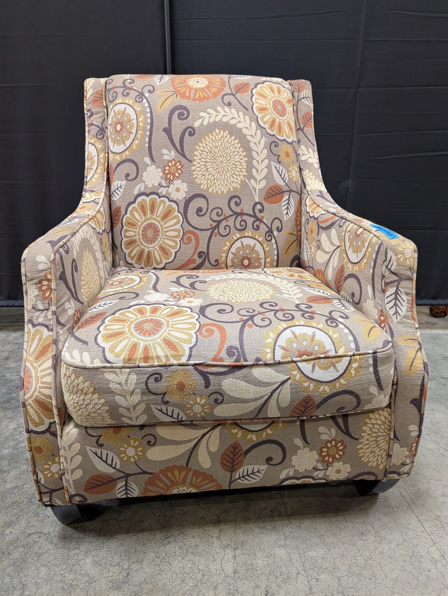 Ashley Furniture Upholstered Accent Armchair with Floral Scroll Design