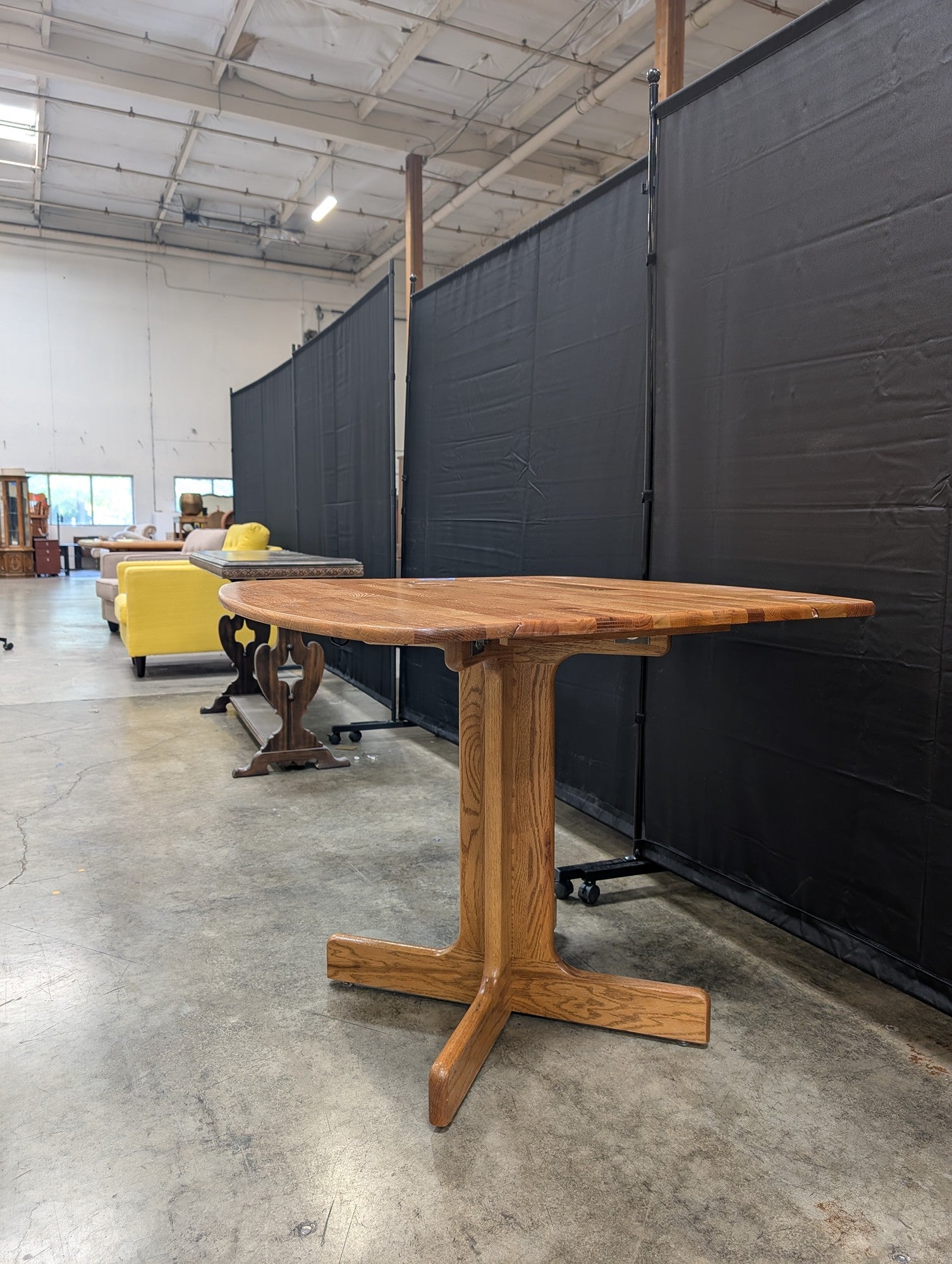 Golden Oak Pedestal Dining Table