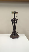 Dark Bronze Finish Metal Table Lamp Base with Dual Sockets