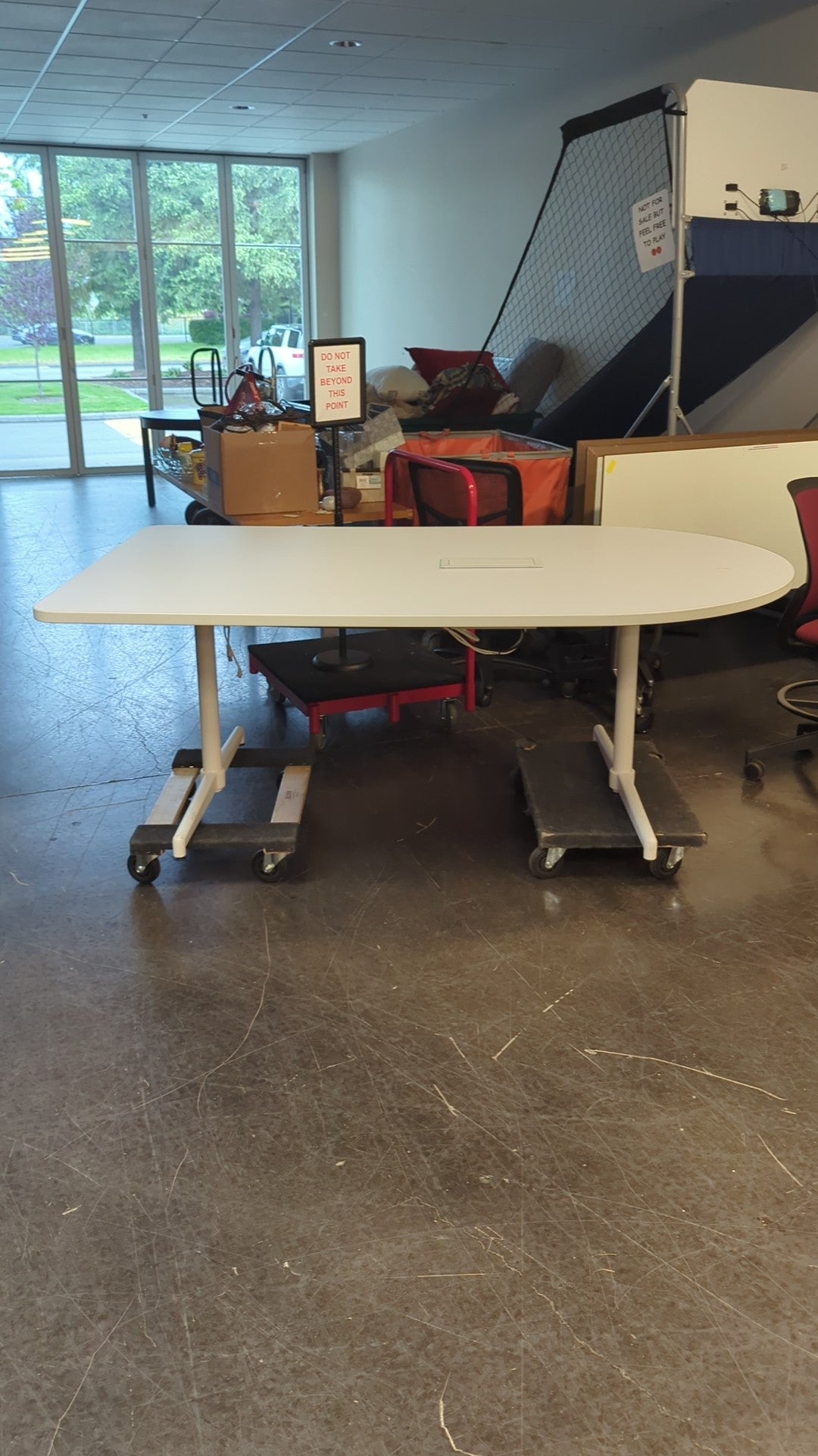 White Oval Mobile 78” Sturdy Conference Table