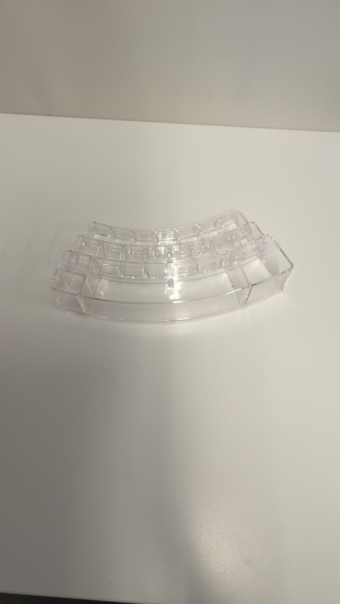 Clear Acrylic Curved Multi-Compartment Organizer Tray
