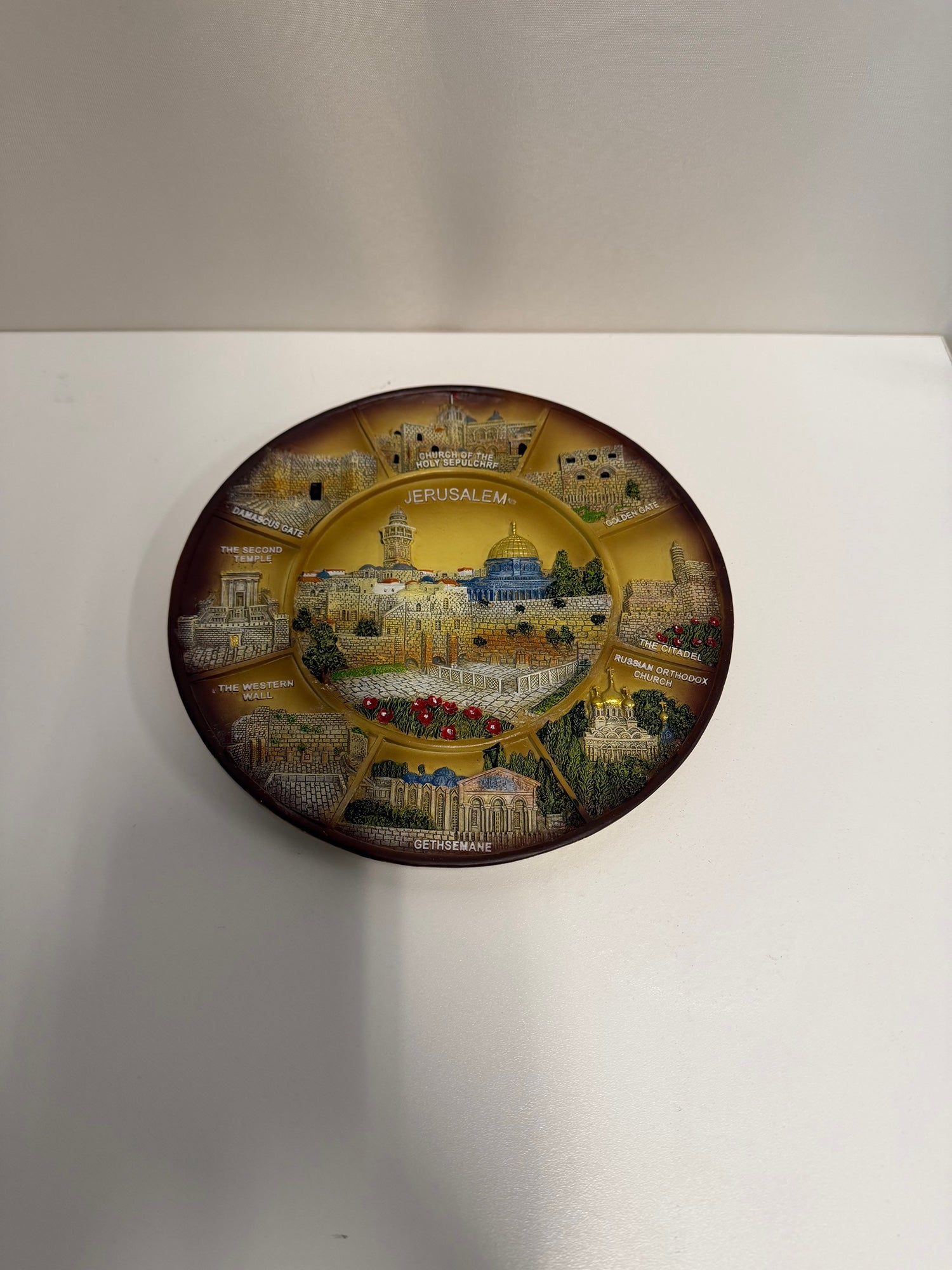 Palphot Jerusalem Sculpted Decorative Plate with Landmark Relief