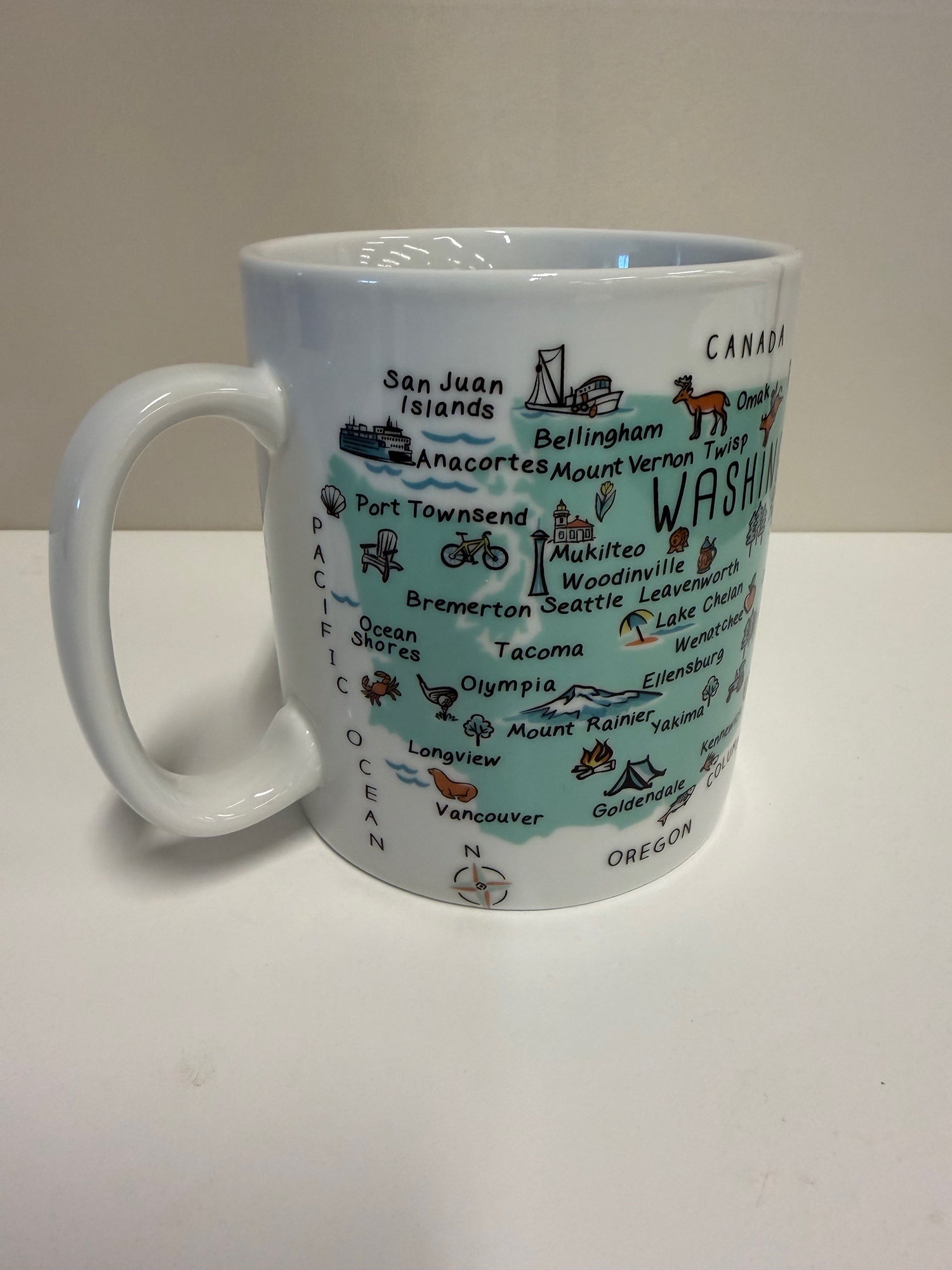 Washington State Map Souvenir Porcelain Mug - 222 Fifth My Place