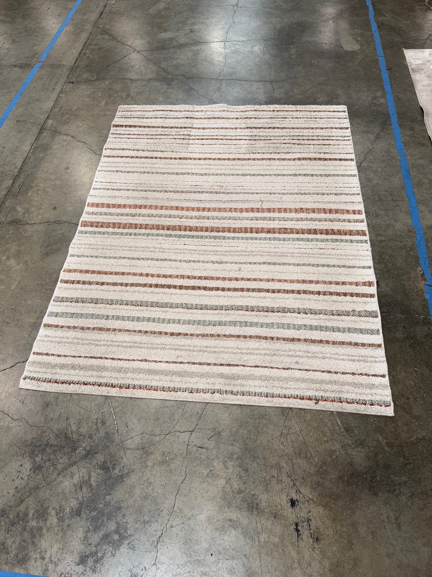 Fiesta Gertmenian Swirl Collection Striped Area Rug 5ft 3in x 7ft Polypropylene